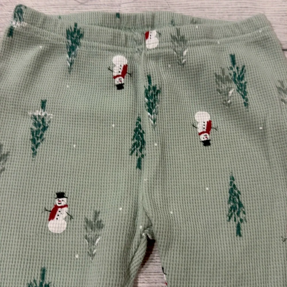Carter's Toddler Girls Green Snowman Pajama Set